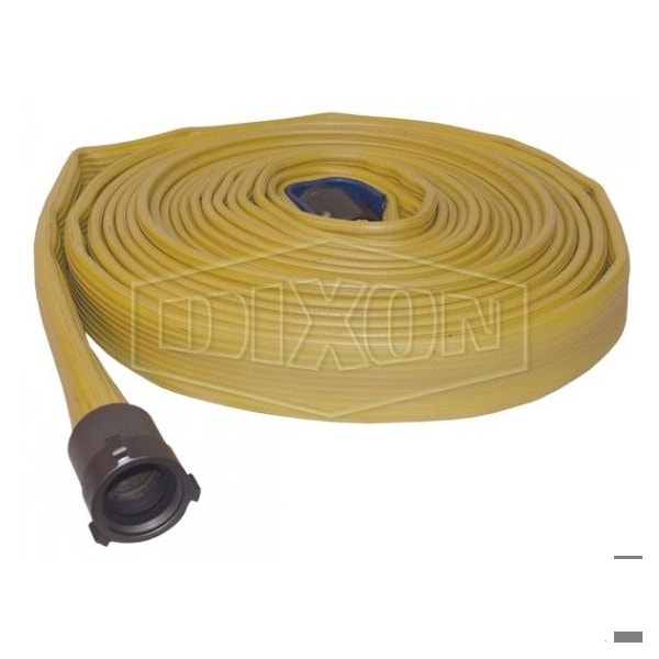 500 Single Jacket Color Impregnated Fire Hose, 1-1/2 in, NPSH, 50 ft L, 225 psi Working, Polyester,